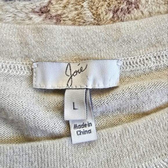 Joie Pentea B Cashmere Blend Cream Striped Sweater Dress Women's L - Picture 3 of 6